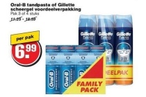 oral b tandpasta of gillette scheergel voordeelverpakking