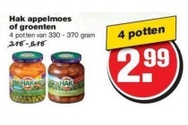 hak appelmoes of groenten