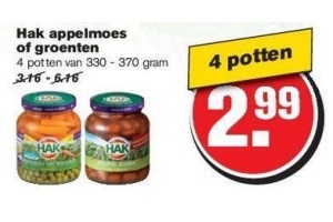 hak appelmoes of groenten