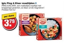 iglo ping en klaar maaltijden
