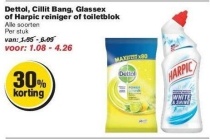 dettol cillit bang glassex of harpic reiniger of toiletblok