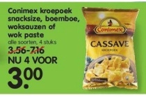 conimex kroepoek snacksize boemboe woksauzen of wok paste