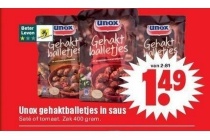 unox gehaktballetjes in saus