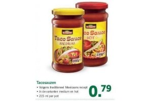 tacosauzen nu eur0 79 per stuk