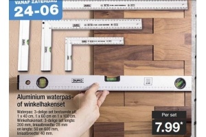 aluminium waterpasof winkelhakenset