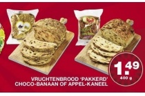 vruchtenbrood pakkerd choco banaan of appel kaneel