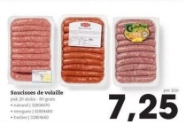 saucisses de volaille nu eur7 25 per kilo