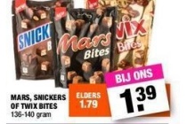 mars snickers of twix bites