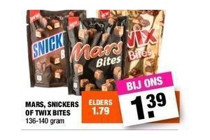 mars snickers of twix bites