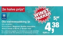 ola kleinverpakking ijs 2e artikel halve prijs