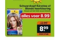 schwarzkopf keratine of blonde haarkleuring