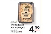 trio van zalm met asperges
