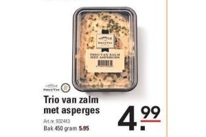 trio van zalm met asperges