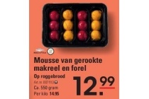 mousse van gerookte makreel en forel