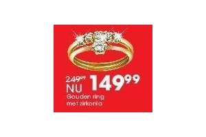 gouden ring met zirkonia