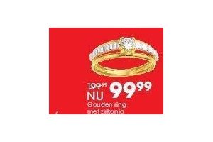 gouden ring met zirkonia