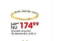 gouden ring met 20 diamanten