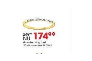 gouden ring met 20 diamanten