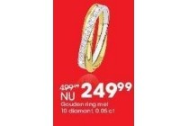 gouden kring met 10 diamanten