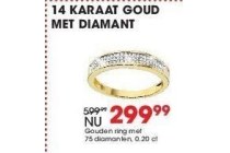 gouden ring met 75 diamanten