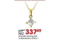 gouden ketting met 9 diamanten