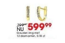 gouden oorbellen met 12 diamanten