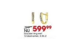 gouden oorbellen met 12 diamanten