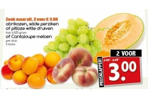 abrikozen wilde perziken pitloze druiven of cantaloupe meloen