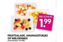 fruitsalade ananasstukjes of meloenmix