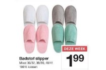 badstof slipper voor 1 99