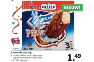 chocolade pinda ijs