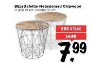 bijzettafeltje metaaldraad chipwood