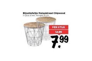 bijzettafeltje metaaldraad chipwood