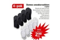 dames sneakersokken 4 paar