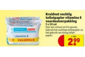kruidvat vochtig toiletpapier vitamine e voordeelverpakking