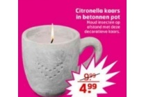 citronella kaars in betonnen pot