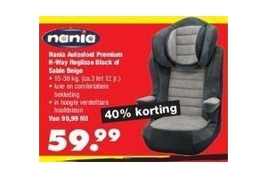 nania autostoel premium r way reglisse black of sable beige