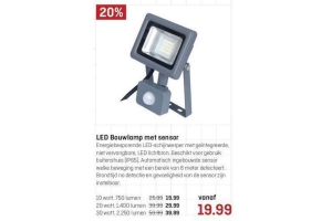 led bouwlamp met sensor