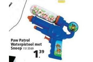 paw patrol waterpistool met snoep