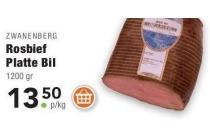rosbief platte bil nu eur13 50 per kilo