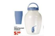 watertap met 6 bekers