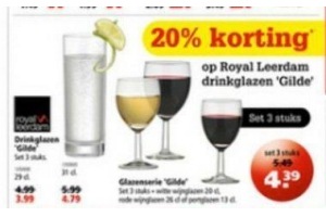 royal leerdam drinkglazen gilde