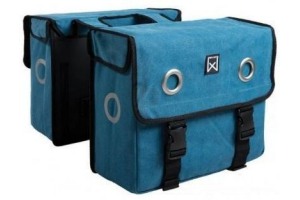 dubbele canvas tas storm blauw