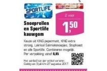 snoeprollen en sportlife kauwgom