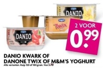 danio kwark of danone twix of m en m s yoghurt