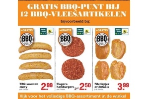 gratis bbq punt bij 12 bbq vleesartikelen