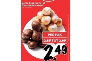 verse slagroom of chocoladesoesjes