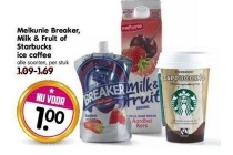 melkunie breaker milk en fruit of starbucks ice coffee