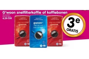 g woon snelfilterkoffie of koffiebonen