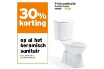 30 korting op al het keramisch sanitair